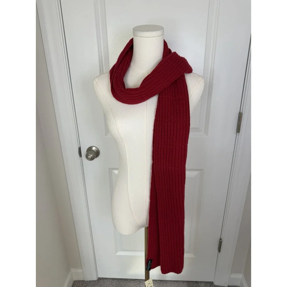 Valerie Stevens Women's 100% Cashmere Scarf Red Holidays Winter NWT